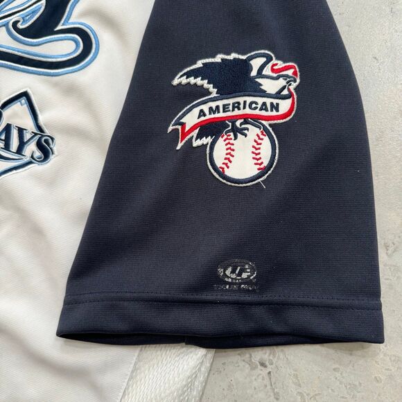 Tampa Bay Rays MLB True Fan Sewn Embroidered Size XL Blue Jersey - Picture 5 of 7